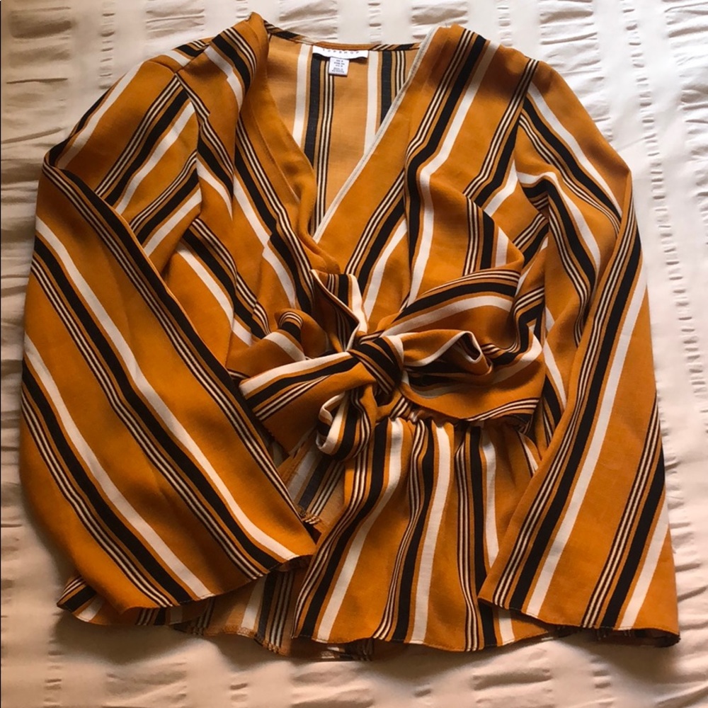 Topshop Tie Front Blouse